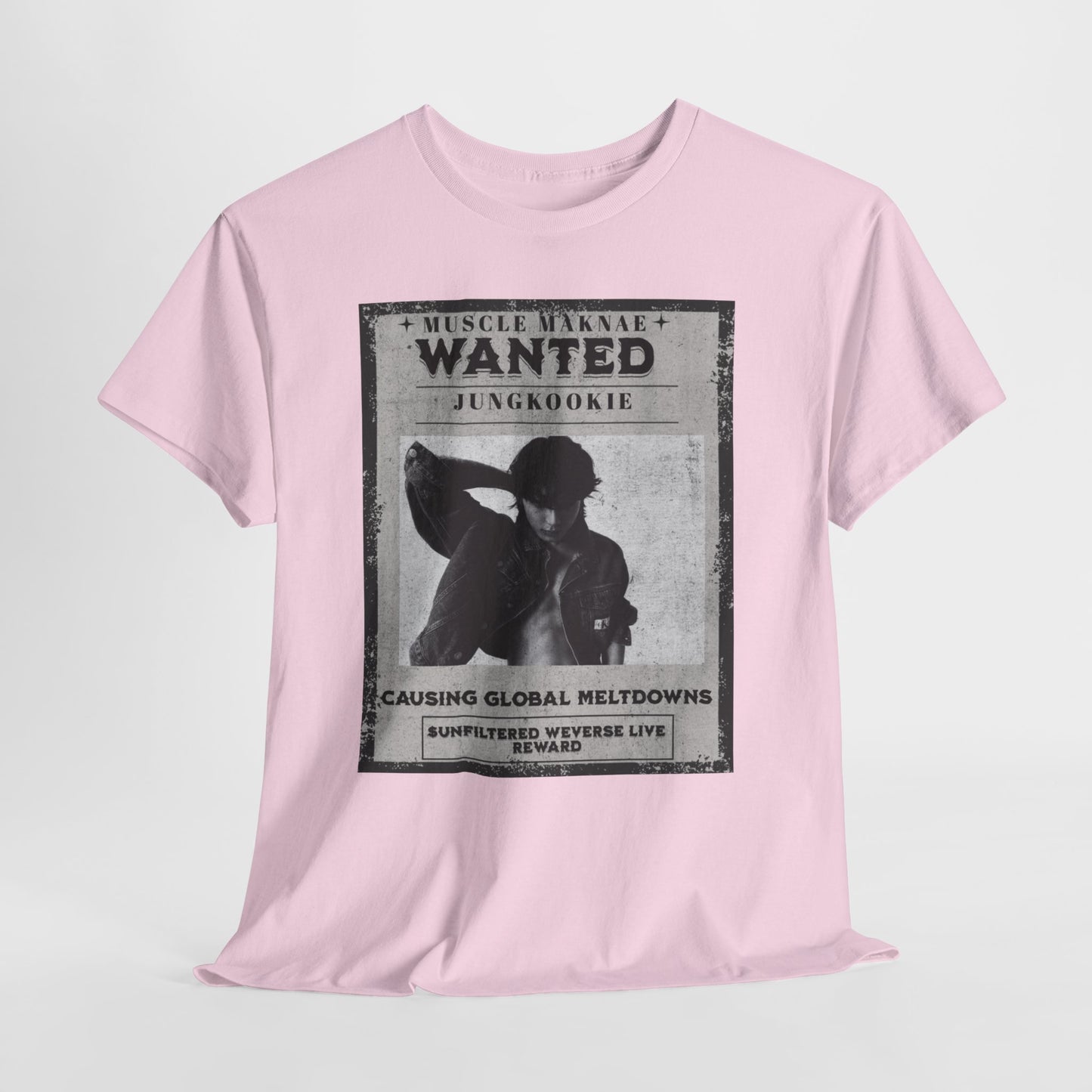 Wanted Poster T-Shirt — "Jungkookie" Vintage K-Pop Graphic Tee