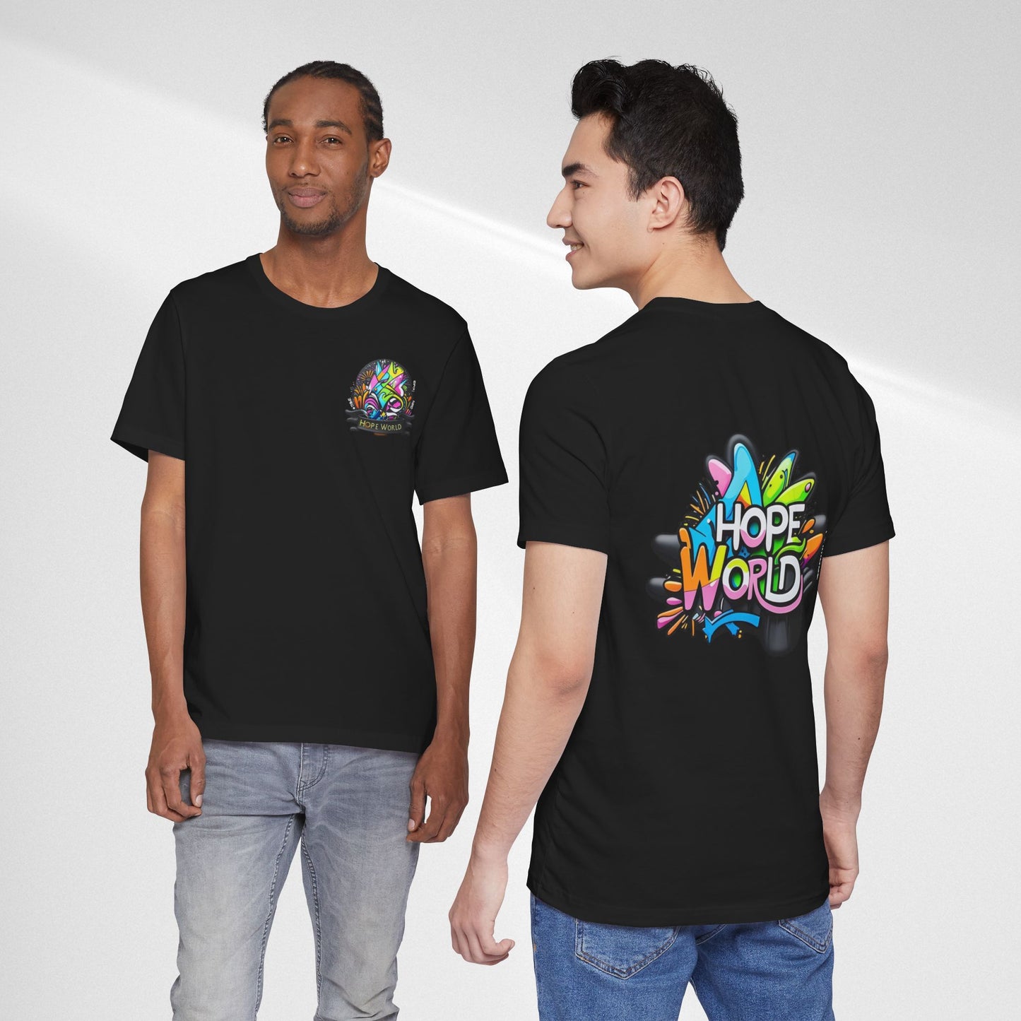 Hope World Graphic Tee — Colorful Graffiti BTS-Inspired Shirt