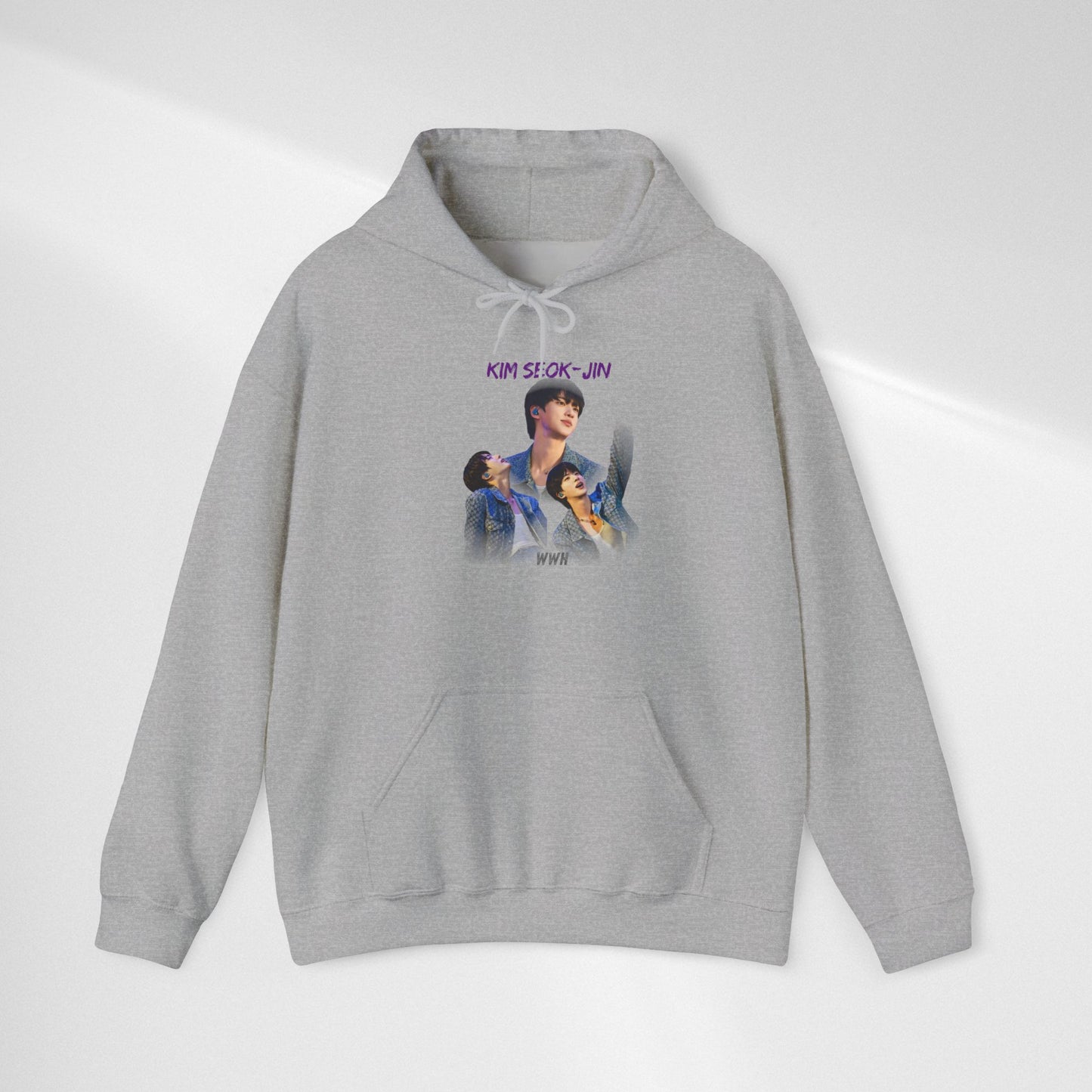JIN Graphic Hoodie — Artistic Three-Image Portrait Design