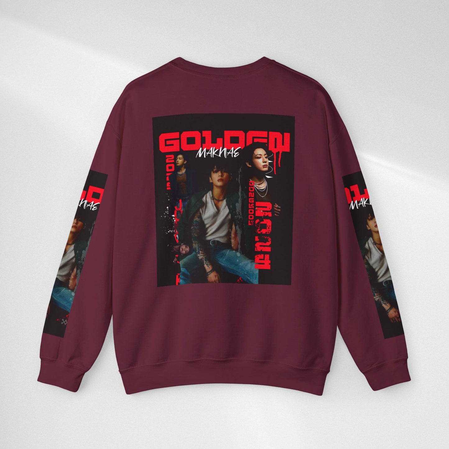 JK Golden Making Crewneck Sweatshirt — Retro K-Pop Photo Graphic