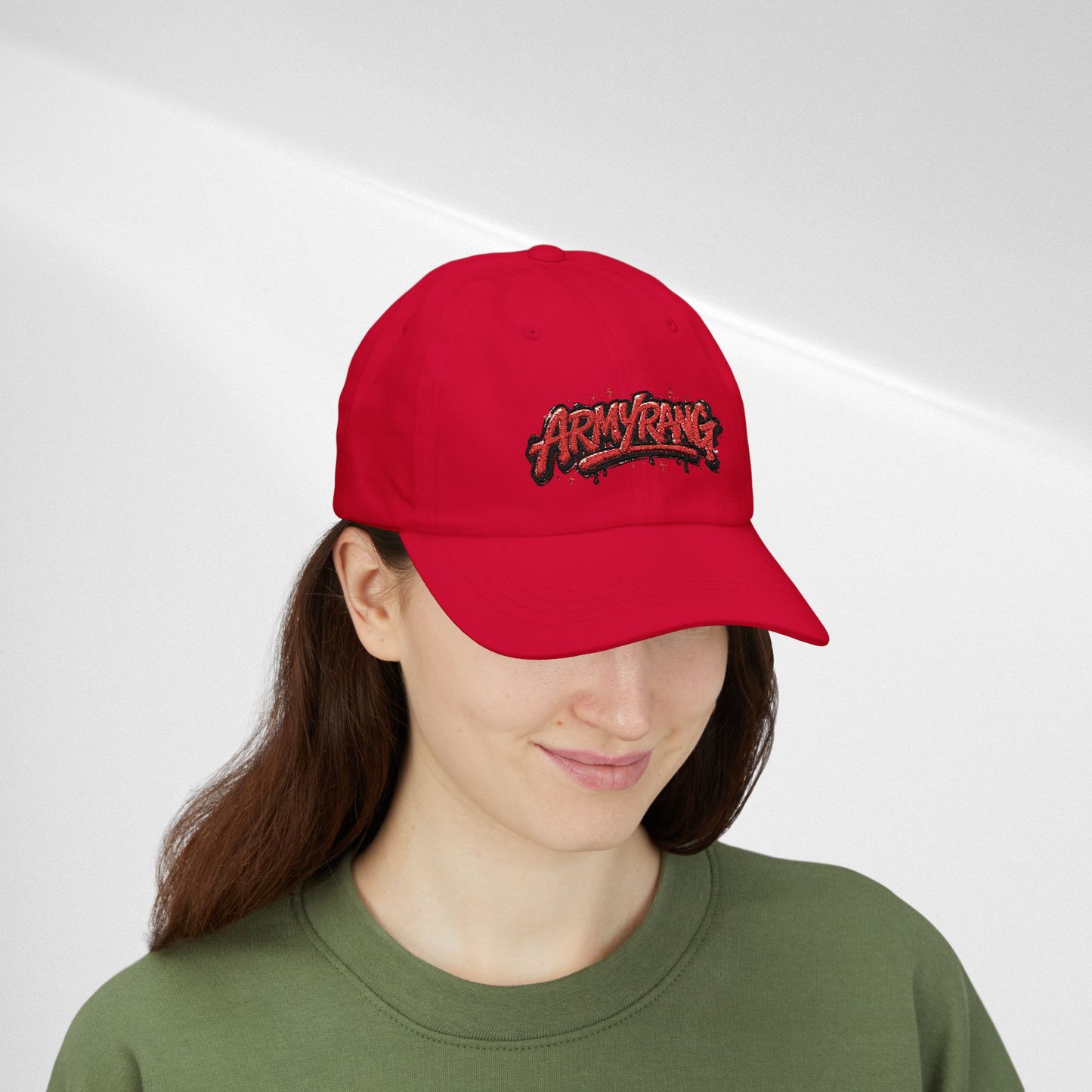 Dad Cap - Red Graffiti "ARMYRANG" Embroidered Baseball Hat