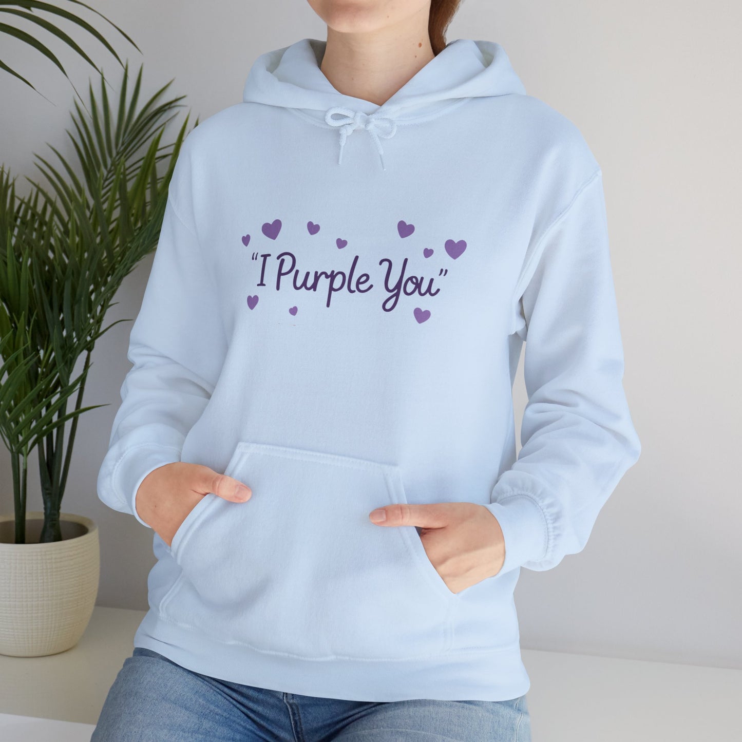 I Purple You Hoodie — Cute Purple Heart Love Pullover