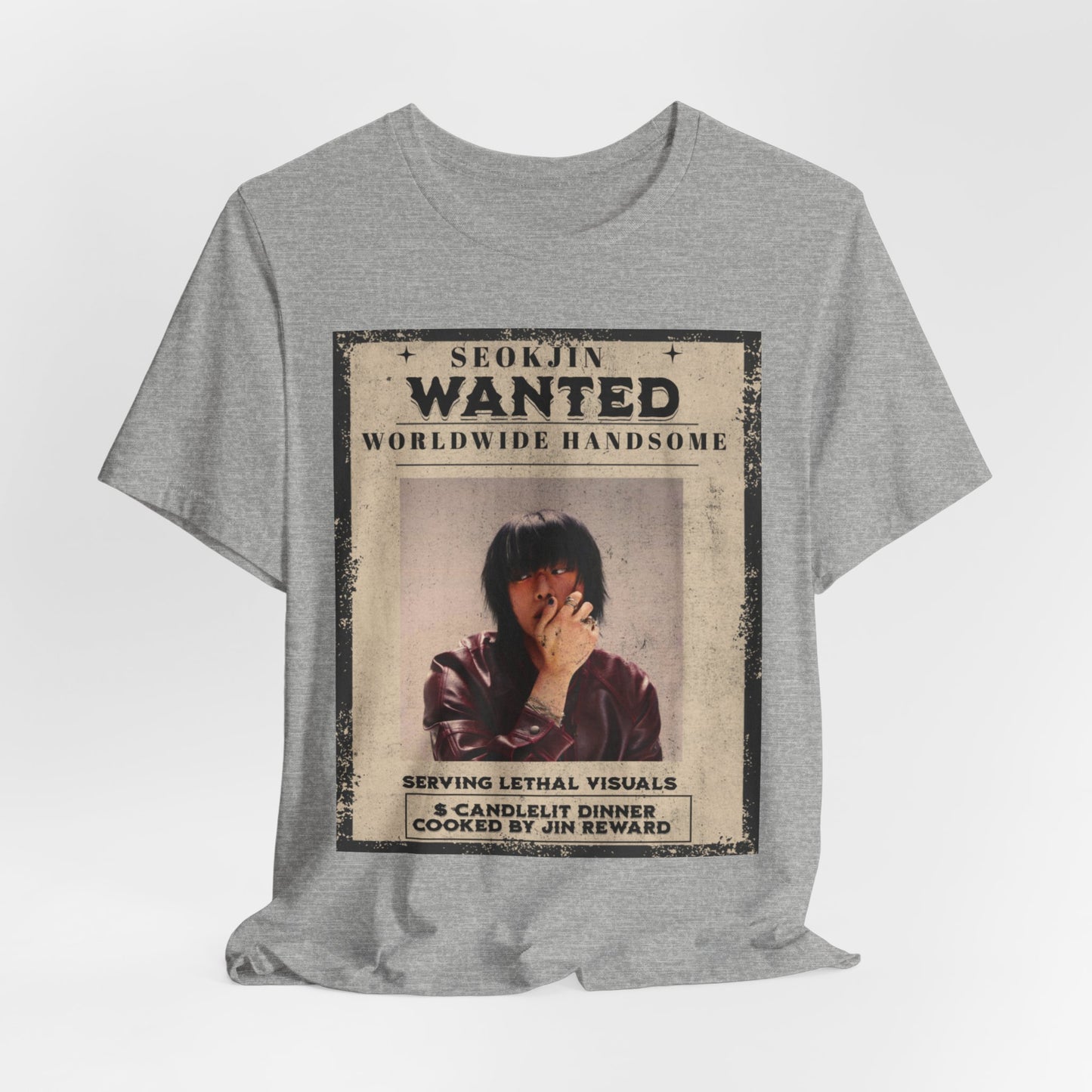 T-Shirt — 'Seokjin Wanted: Worldwide Handsome' Vintage Poster Tee