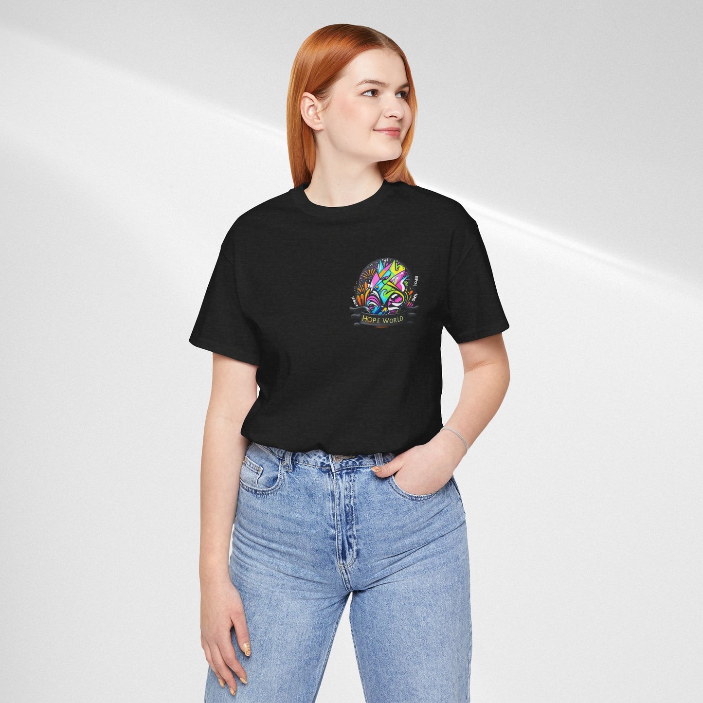 Hope World Graphic Tee — Colorful Graffiti BTS-Inspired Shirt