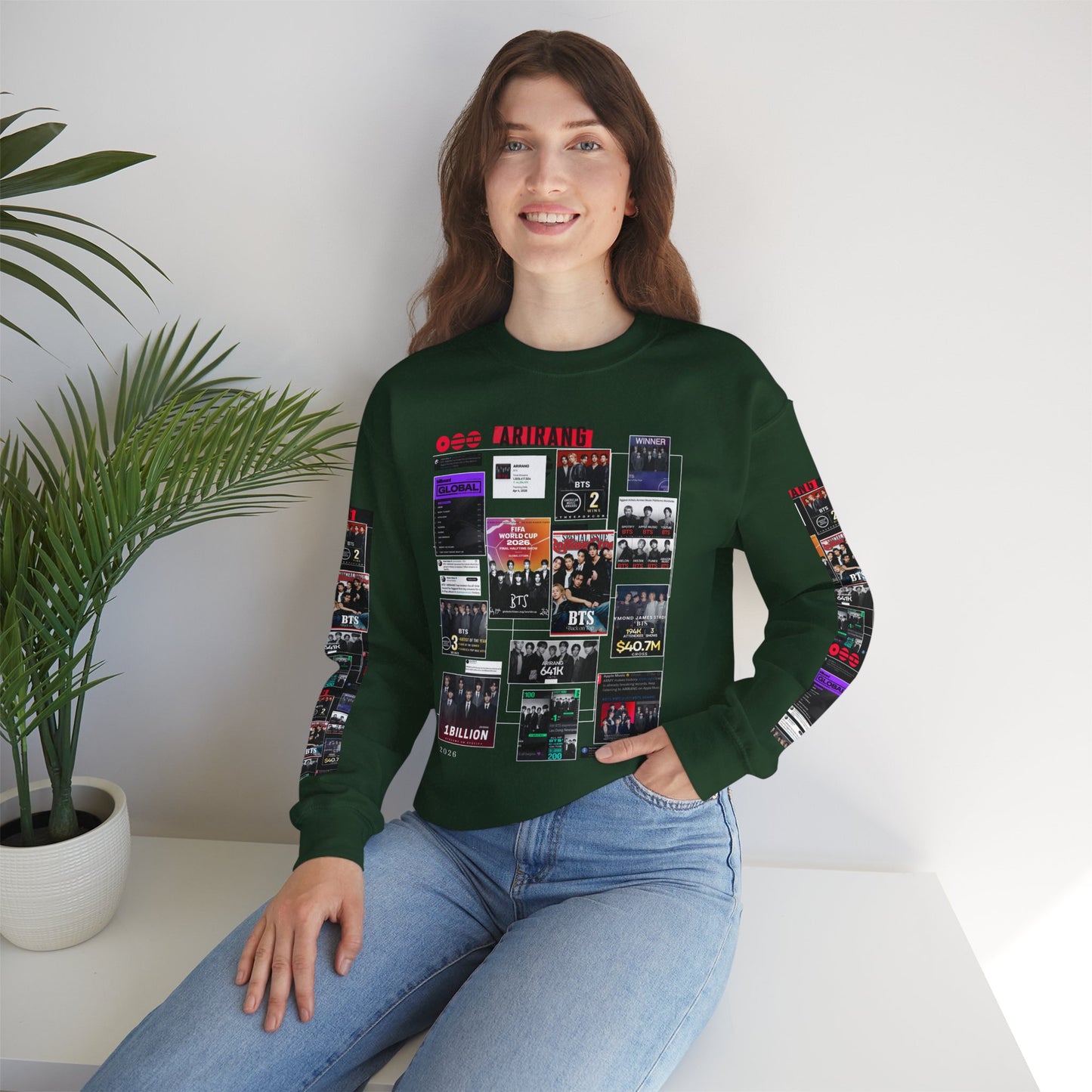 Crewneck Sweatshirt — BTS ARIRANG Collage Graphic Crewneck (Album Posters & Tour Art)