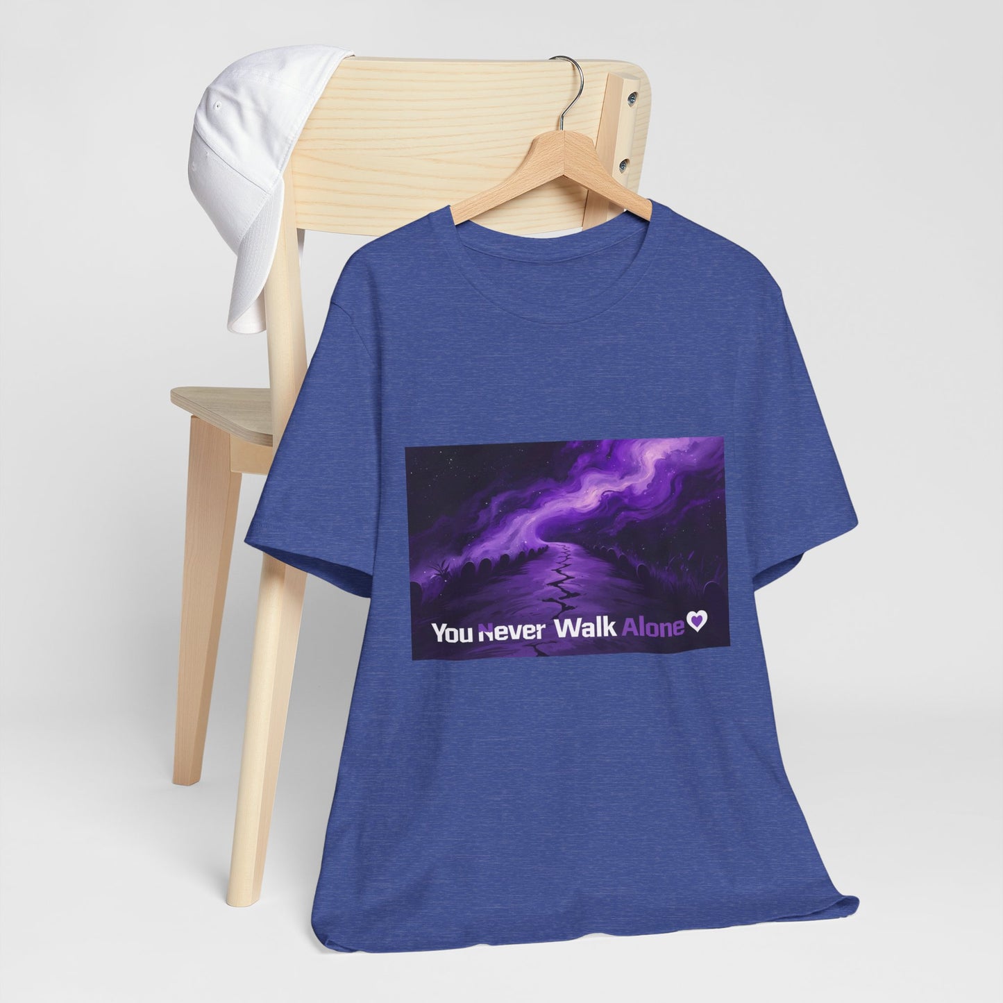 You Never Walk Alone Tee — Purple Night Stairway Graphic T‑Shirt