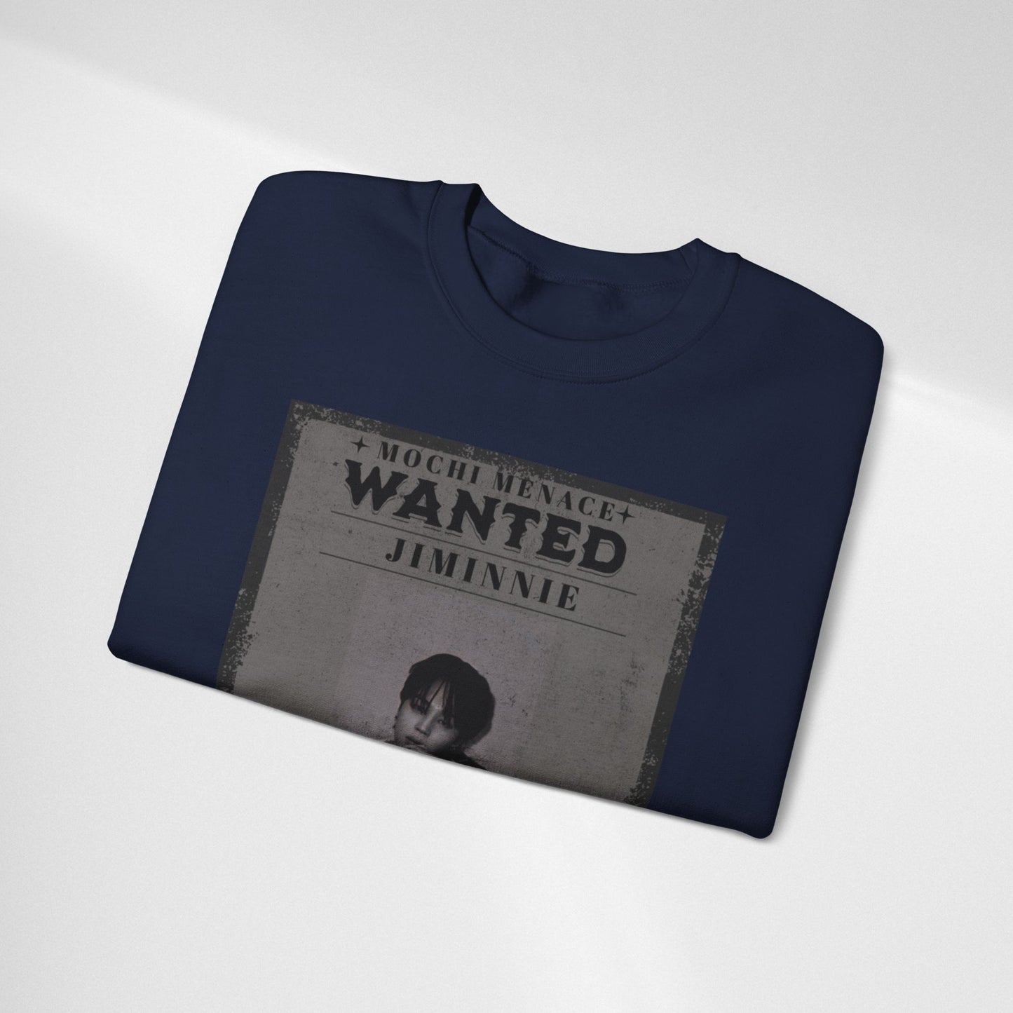 Wanted Poster Crewneck Sweatshirt – 'Wanted Jiminie' Vintage K-Pop Graphic