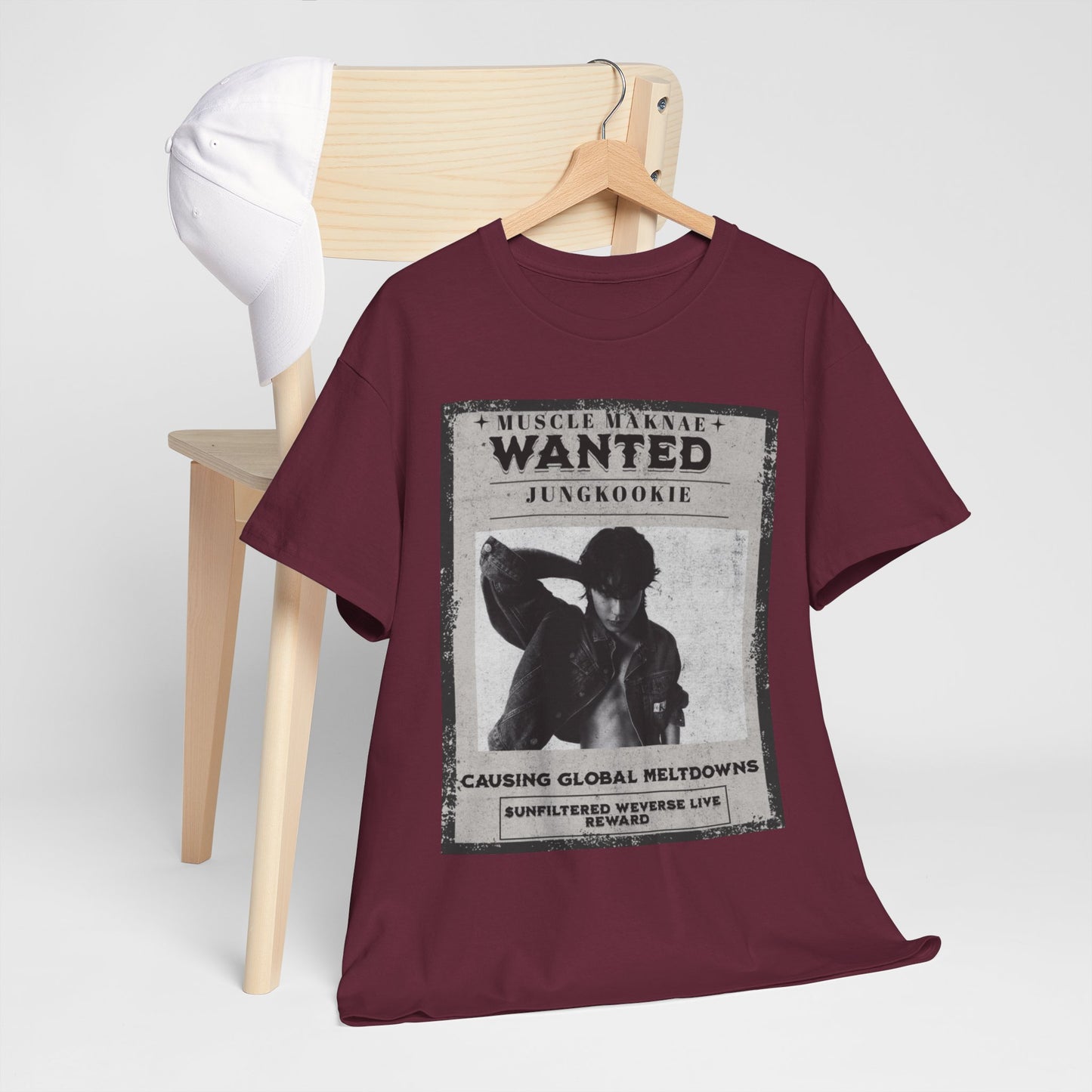 Wanted Poster T-Shirt — "Jungkookie" Vintage K-Pop Graphic Tee
