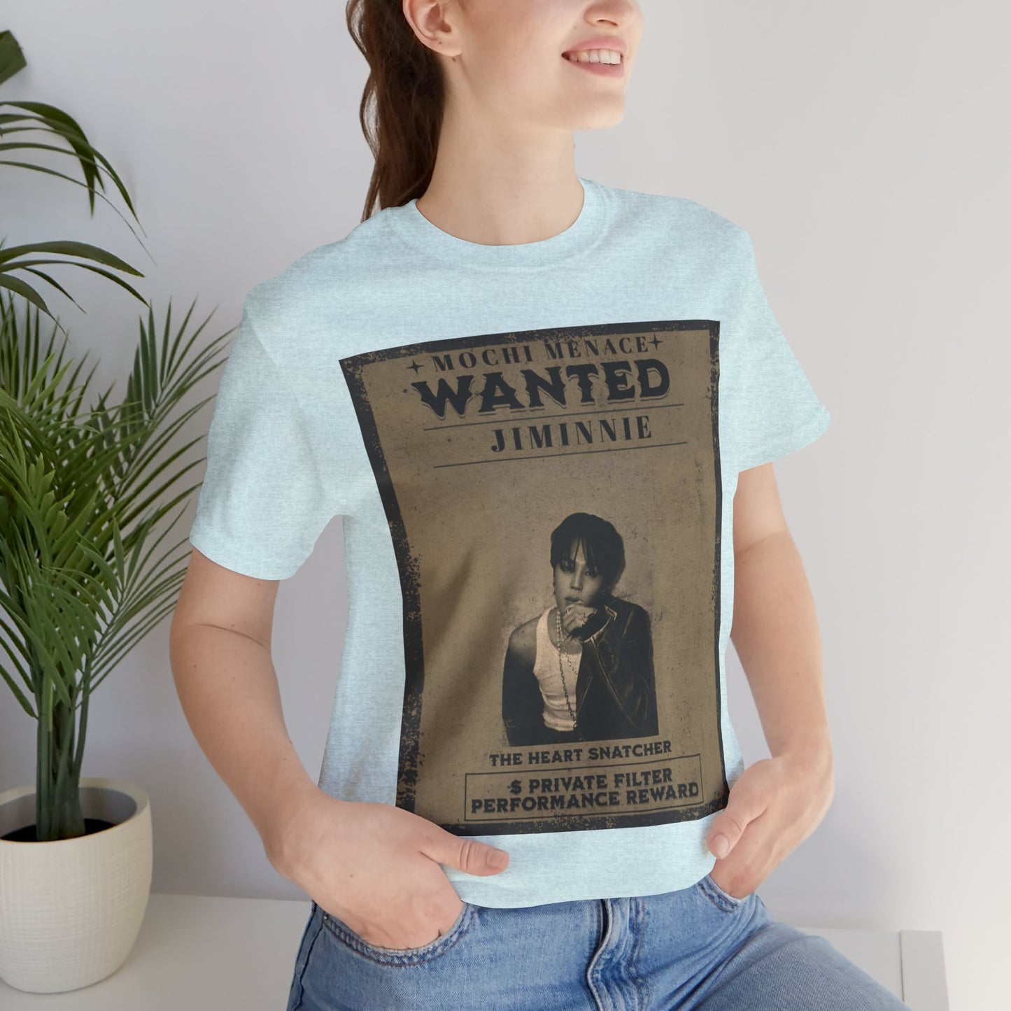 JIMIN Wanted Poster Graphic Tee — 'Mischief Menace' Vintage Style