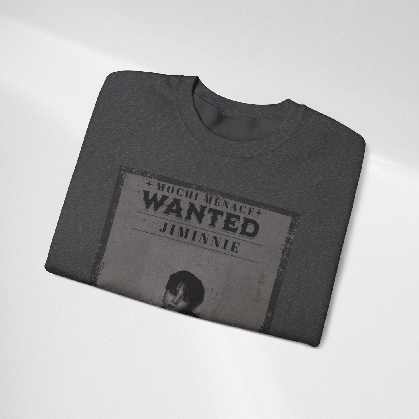 Wanted Poster Crewneck Sweatshirt – 'Wanted Jiminie' Vintage K-Pop Graphic