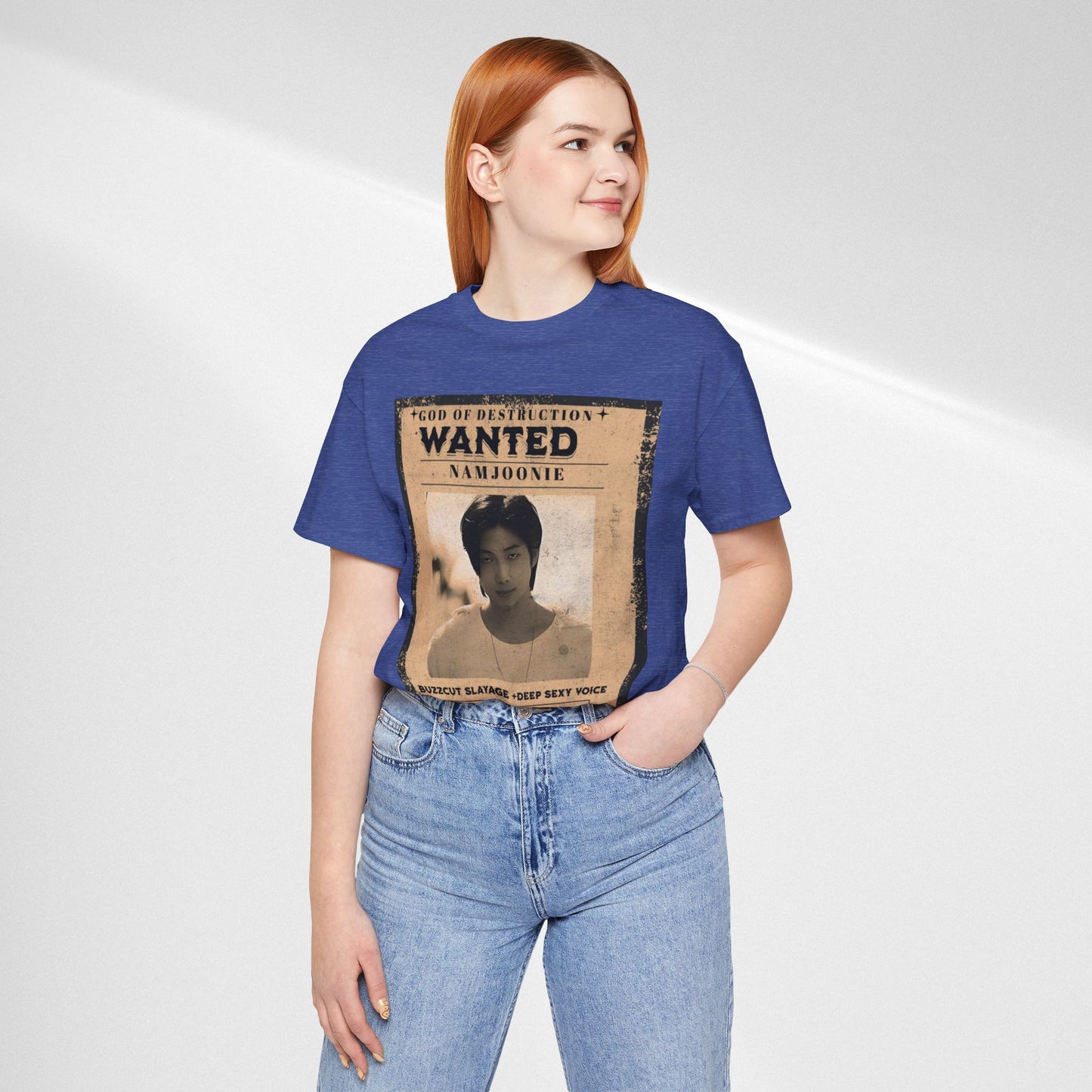 T-Shirt — Vintage 'Wanted: Namjoonie' Photo Tee (K-Pop Fan Poster Style)