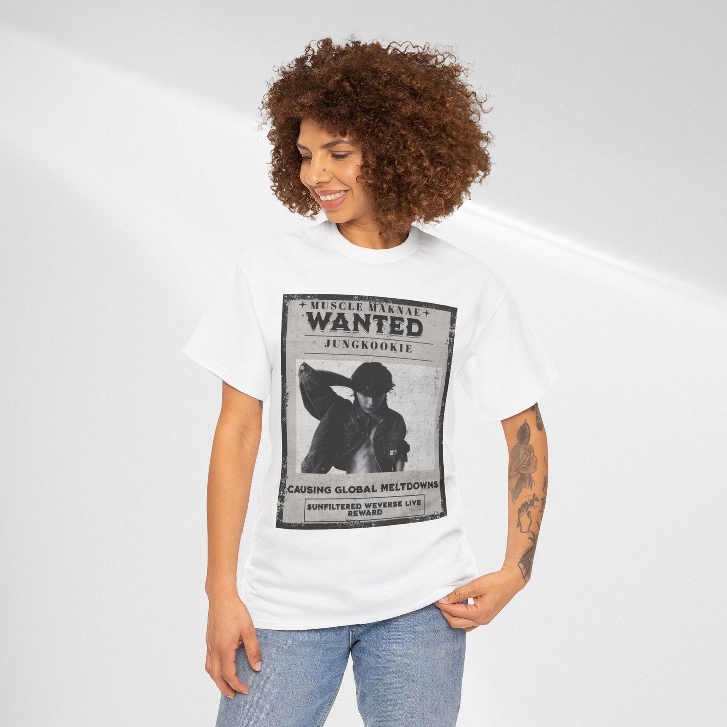 Wanted Poster T-Shirt — "Jungkookie" Vintage K-Pop Graphic Tee