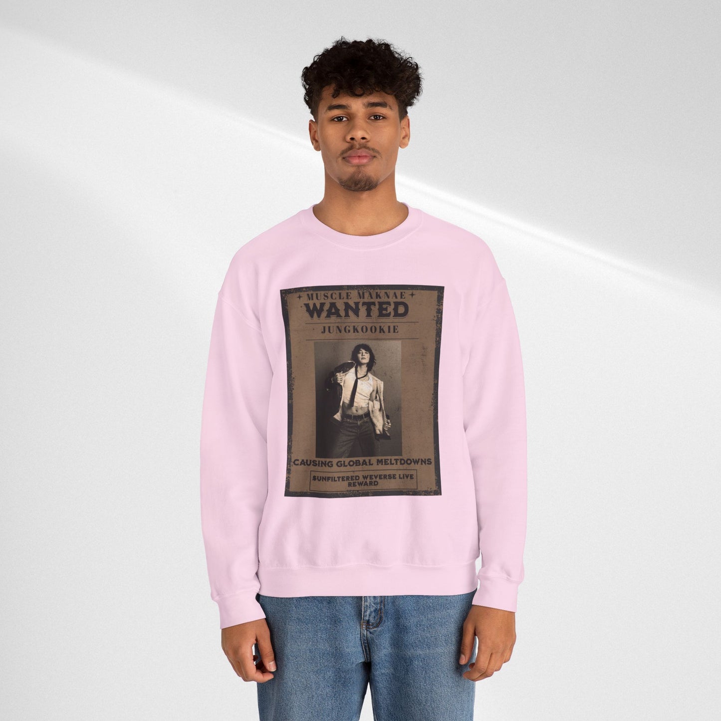 Crewneck Sweatshirt — Vintage JK'Wanted' Poster Graphic