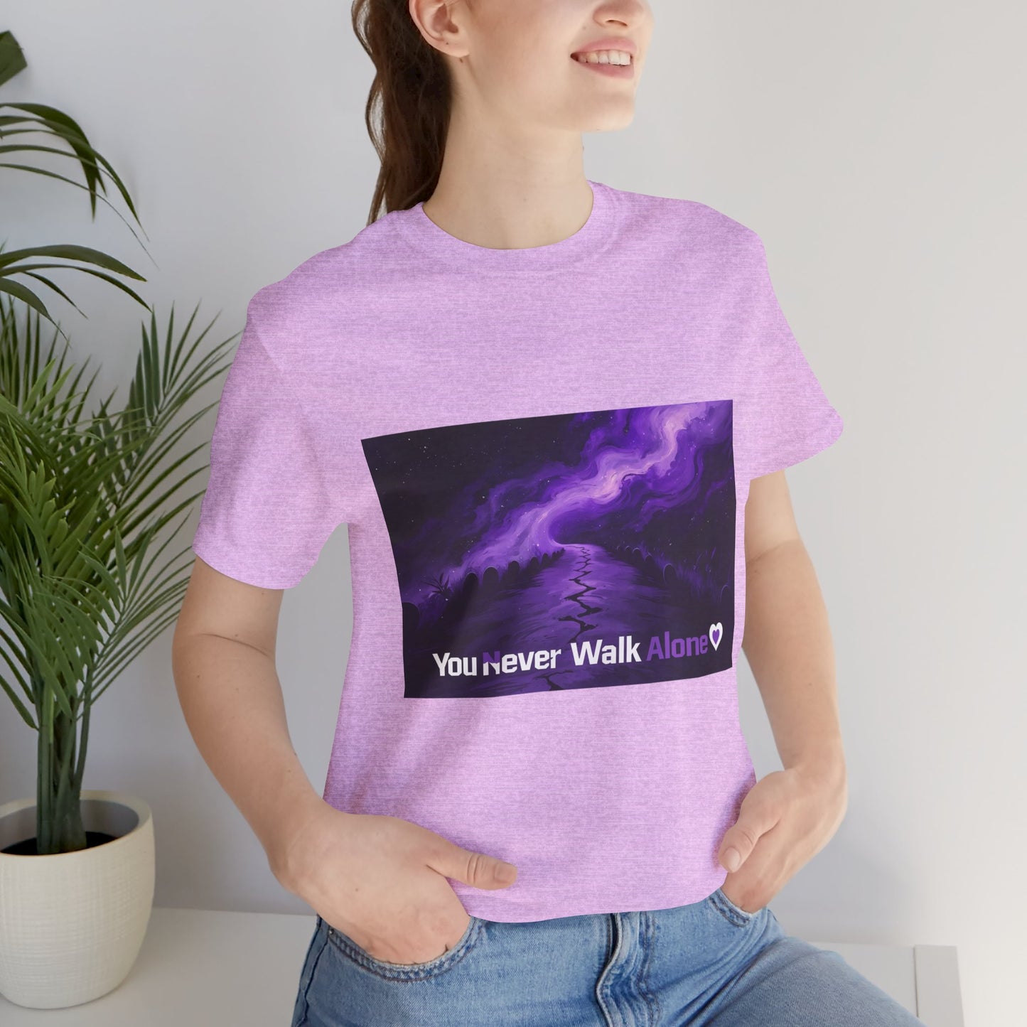 You Never Walk Alone Tee — Purple Night Stairway Graphic T‑Shirt