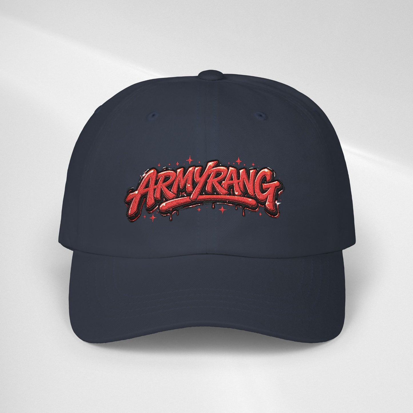 Dad Cap - Red Graffiti "ARMYRANG" Embroidered Baseball Hat