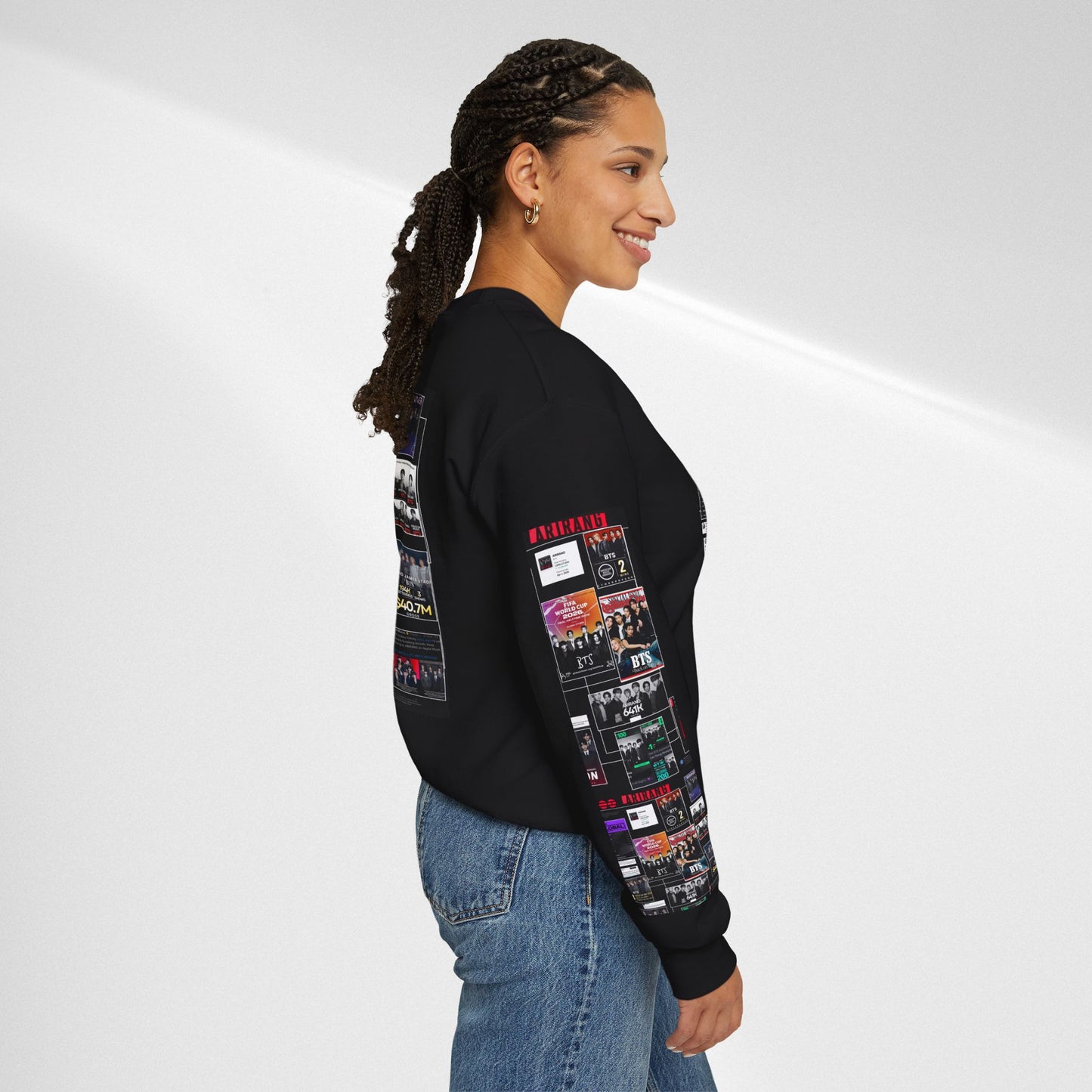 Crewneck Sweatshirt — BTS ARIRANG Collage Graphic Crewneck (Album Posters & Tour Art)