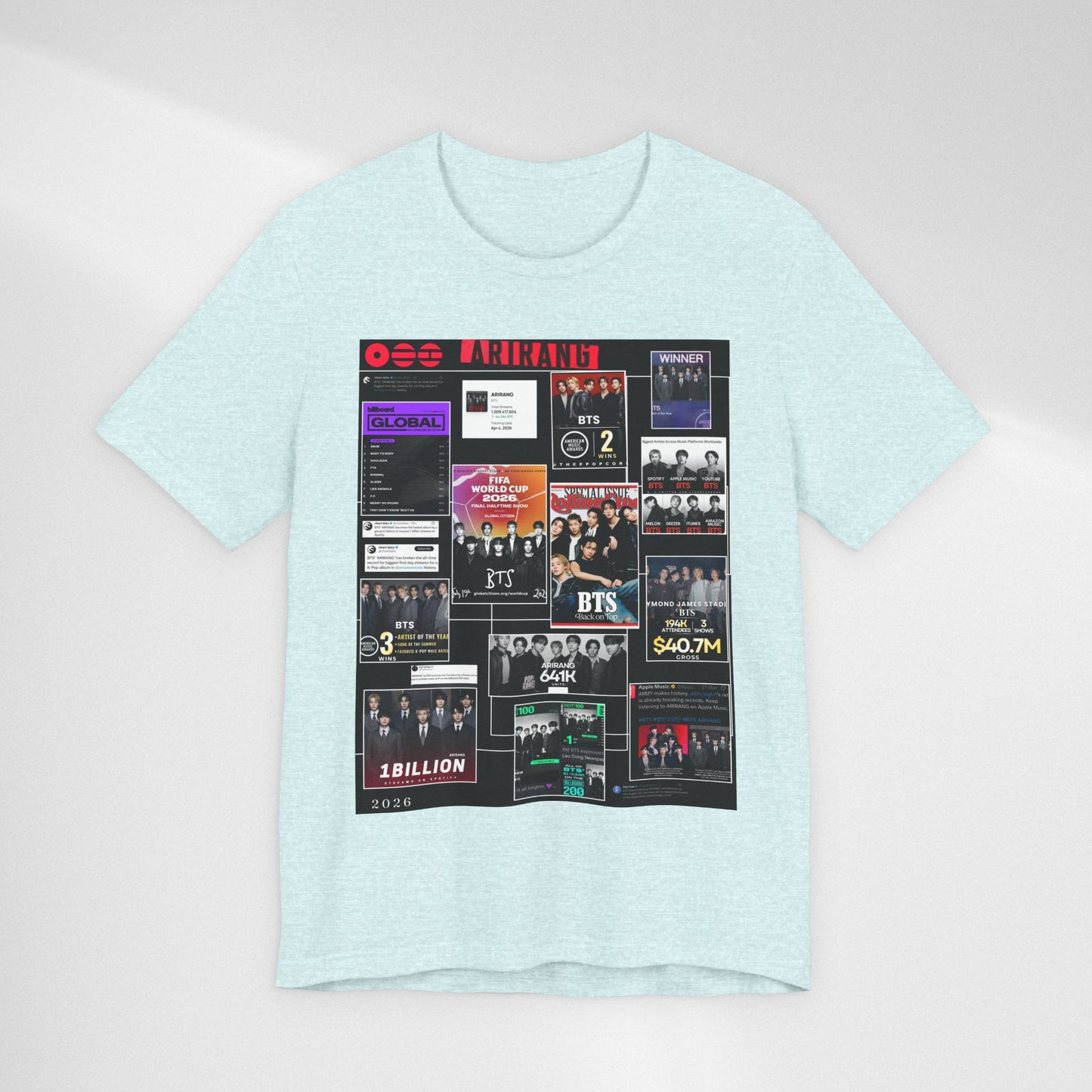 BTS  ARIRANG Collage Graphic Tee — K‑Pop Fan Tribute Shirt