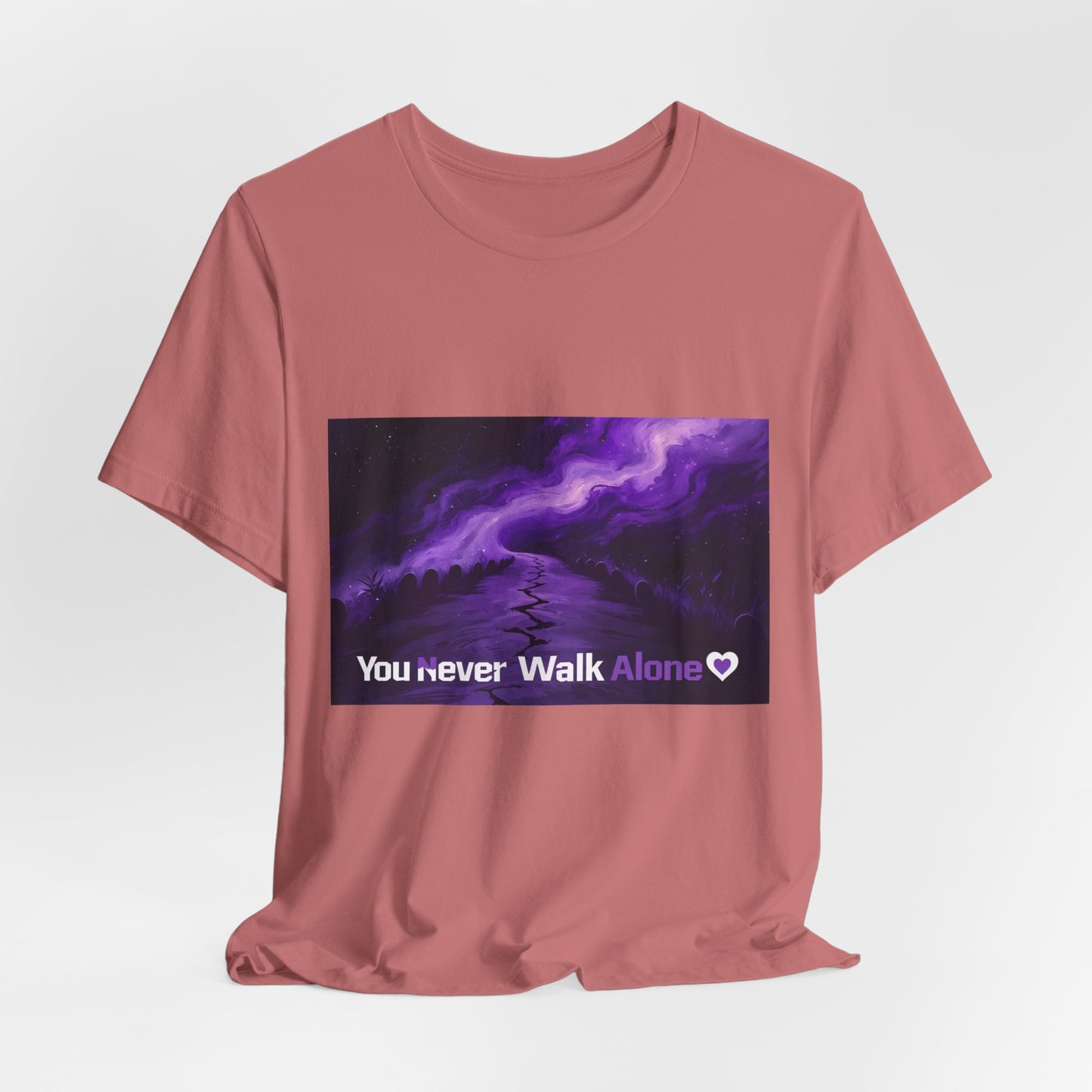 You Never Walk Alone Tee — Purple Night Stairway Graphic T‑Shirt