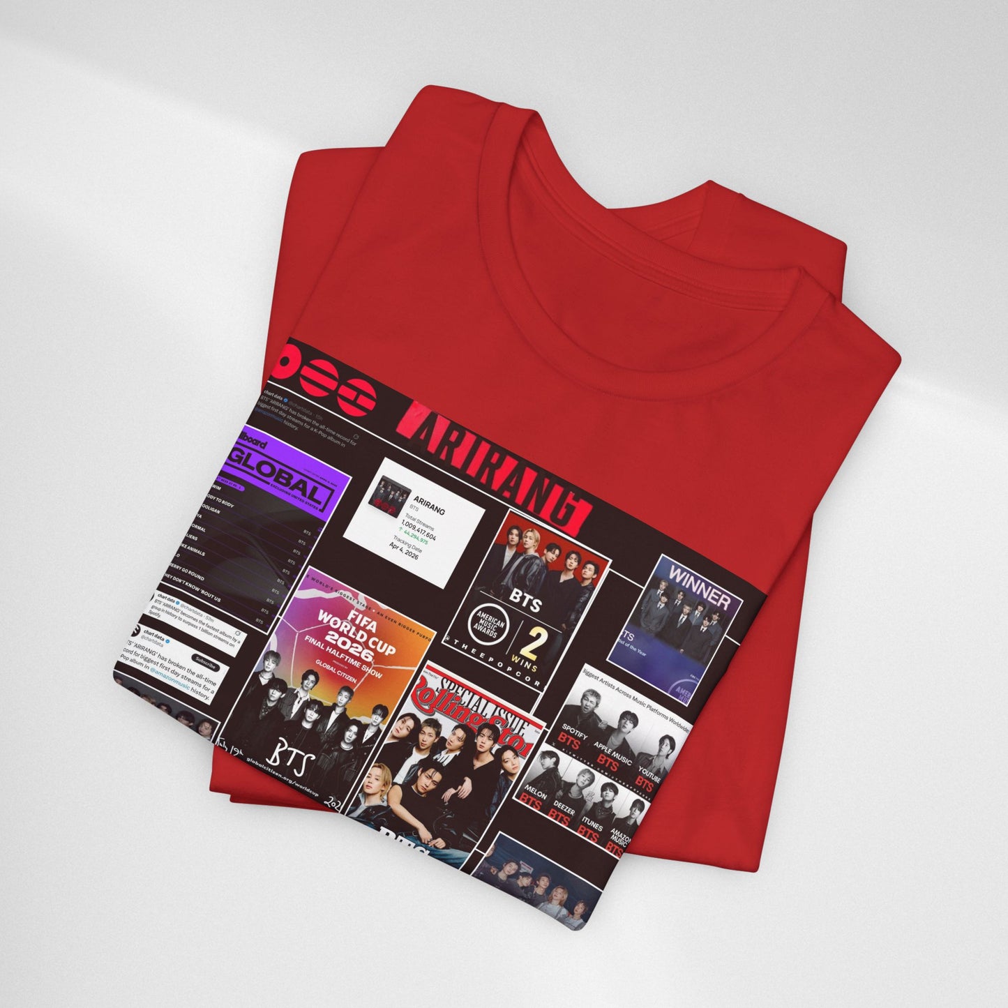 BTS  ARIRANG Collage Graphic Tee — K‑Pop Fan Tribute Shirt