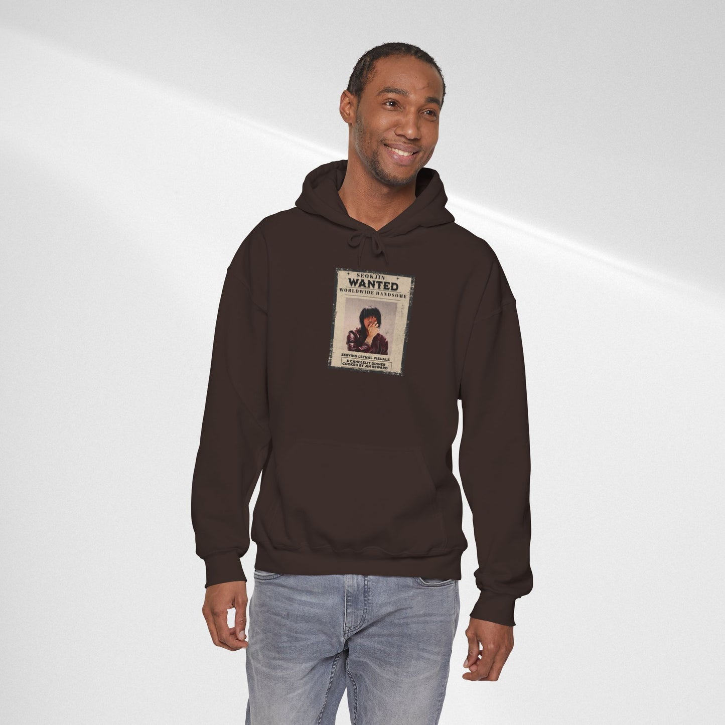 Jin Hoodie — "WANTED" Vintage Photo Poster Graphic Hoodie